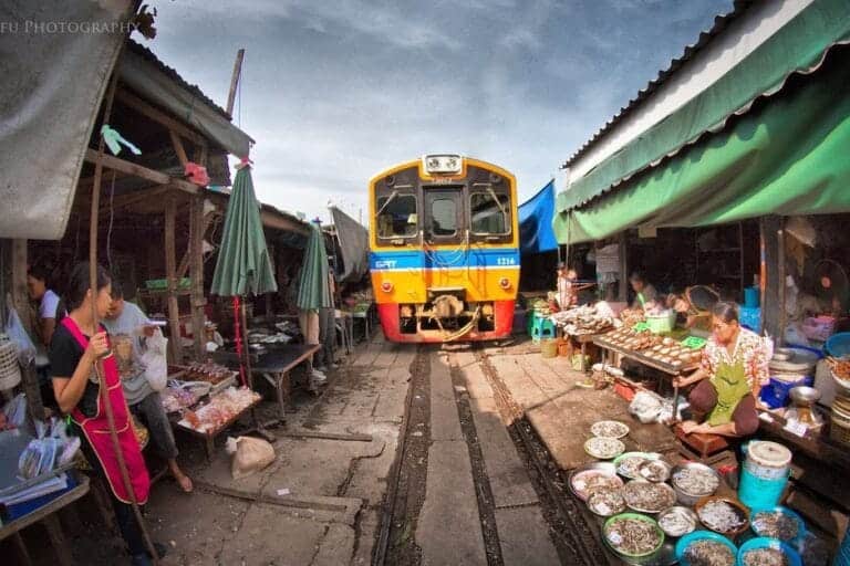 Maeklong Railway Market Food Market - Bangkok Health Service