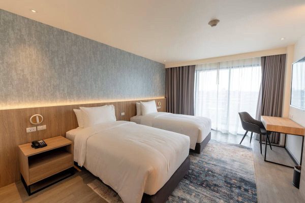 GLOW Bangkok Riverside Single Beds Room View